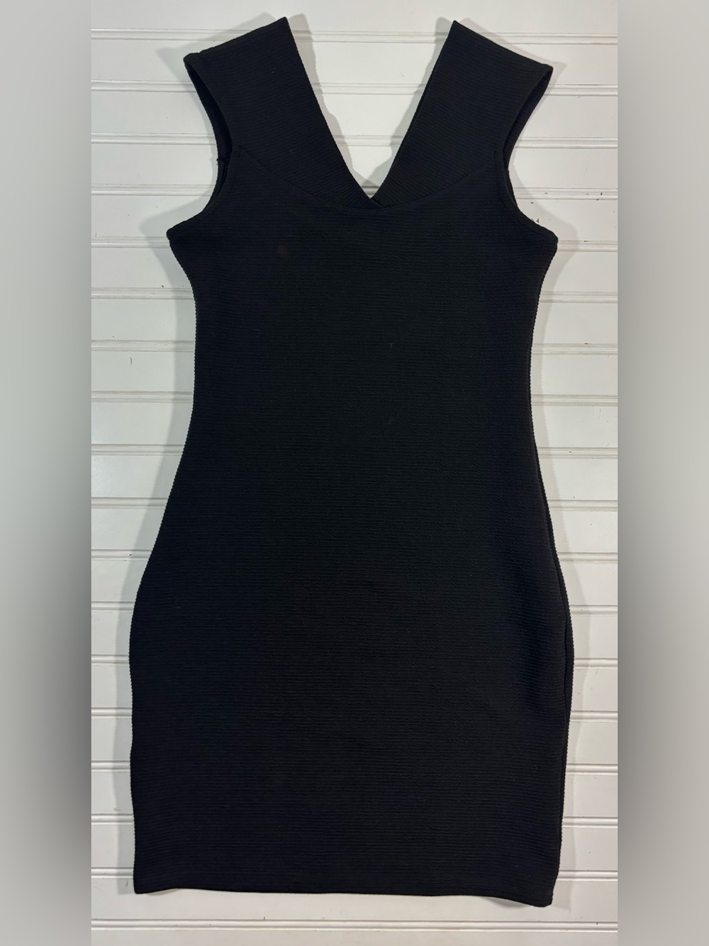 MNG By Mango Long Black Maxi Ribbed Sleeveless Dress Size Medium Minimalist